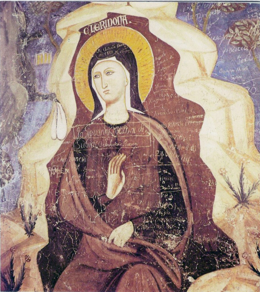 Sacro Speco di San Benedetto, cappella di San Gregorio: ritratto di santa Chelidonia (sec. XIII)